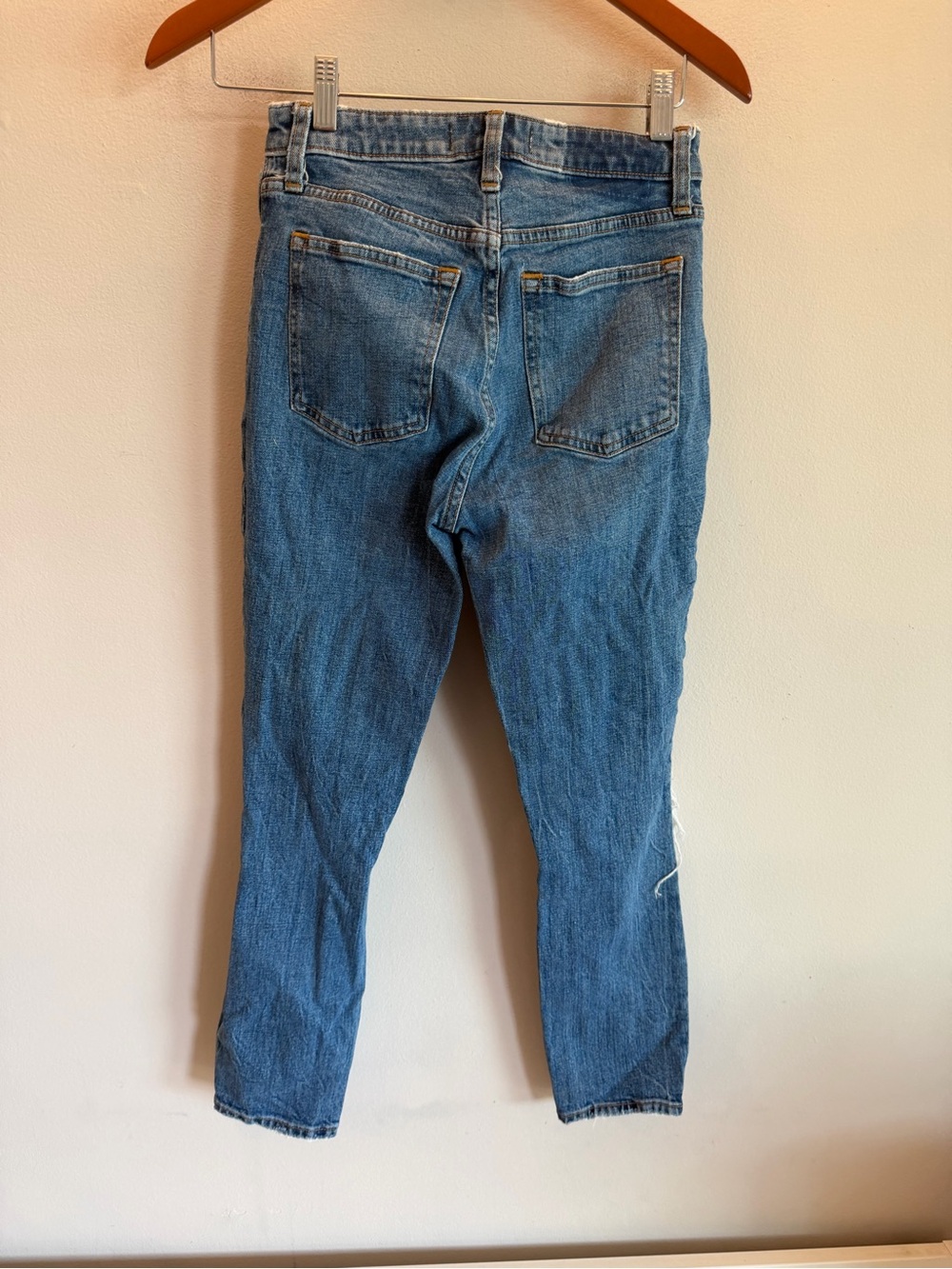 Abercrombie & Fitch Distressed Dark Blue High-Rise Jeans - Picture 3 of 3